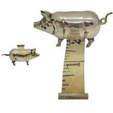 Antique-Inspired Pig Tape Measure, Vintage Brass Metal Retractable Pig Soft Measuring for Sewing and Crafts