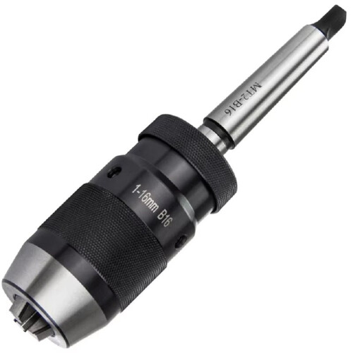 Mandril de Aço B16 de 1-16 mm com Aperto Automático e Sem Chave + Eixo MT2-B16 para Torno e Furadeira MK2