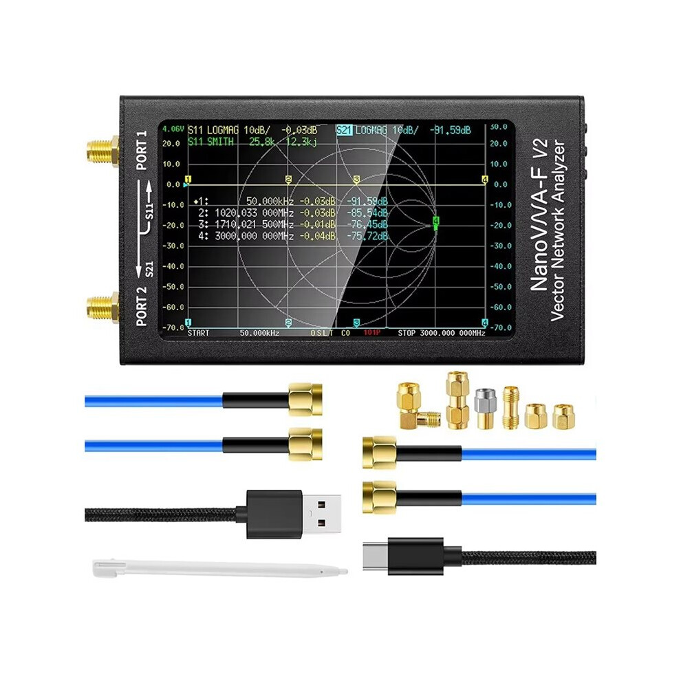 F V2 Vector Network Analyzer 50Khz-3Ghz Antenna Analyzer Vhf Uhf Vna 4.3" 5000Mah Measuring S Parameters 6034021363930