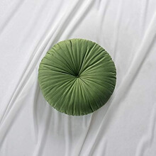 Round Velvet Throw Pillow 16x16 Inch Handcrafted