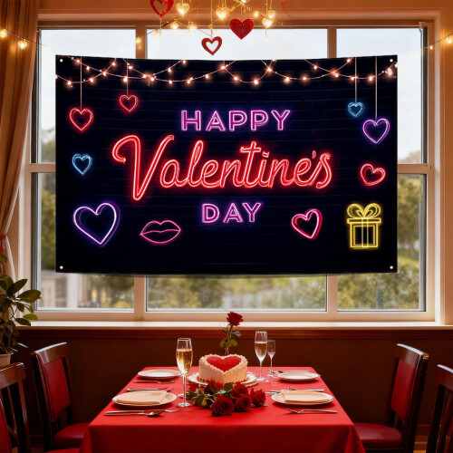Valentinstag-Wandteppich, 180 x 114 cm, Polyester