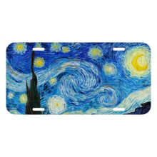 Van Gogh Painting USA Metal Black License Plate - Aluminum ( 12 inch x 6 inch )