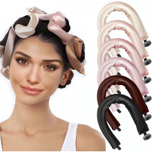 6 Pack Heatless Hair Curler, Curls Overnight for All Hairs Types, Blowout Look Long Hair, Satin Jumbo Flexi Rods to Sleep in (Color, A)