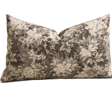 Neutral Floral Pillowcases, Plush Rectangular Cushion Covers, Decorative Farmhouse-Style Sofa Cushion Covers Grey