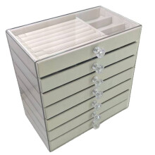 Transparent PET 7 -Tier Drawer Jewelry Box for Earrings Necklaces Rings Storage and Accessories Display Stand Organizer