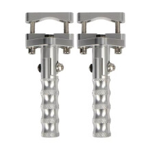 Motorcycle Footrests Highway Rotatable Folding Foot Pegs 22-28mm for R1200GS ADV R1250GS LC S1000XR F900R Silver