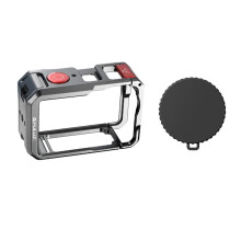PULUZ Metal Dual Opening Camera Cage for Osmo Action 6 Protect Frame with Silicone Lens Cap