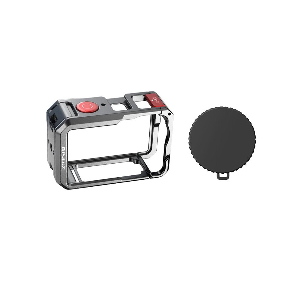 Puluz Metal Dual Opening Camera Cage For Osmo Action 6 Protect Frame With Silicone Lens Cap 4713004815179