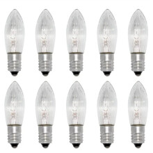 10PCS LED Filament Bulb E10 Warm White Retro Candle Light Blubs Glass Bulbs Tapered Candles Replacement Bulbs
