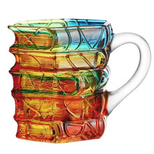 Ombré Book Mug Home Novelty Coffee Cup High Borosilicate Glass Mug Stackable Book Mug