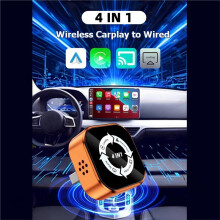 4in1 Wireless Carplay Adapter Airplay/Mirror Link/Android Auto/Carplay USB Dongle AI Box Wired Carplay to Wireless