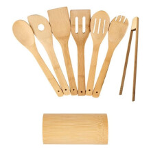Kitchen Accessories Eco-Friendly Kitchenware Cooking New Shovel Bamboo Spatula Kitchen Utensil 8Pcs Set