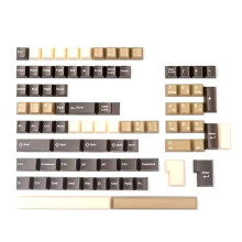 164 Keys Latte Coffee Keycaps Retro Brown Translucent Keycaps Double Shot PBT PC Keycap for Mechanical Keyboard