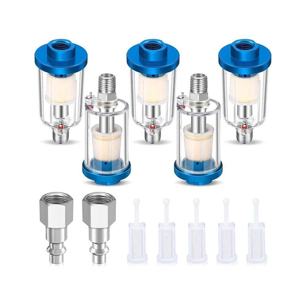 Air Compressor Oil-Water Separator Filter 1/4" Npt Inlet/Outlet Spray Filter Water-Oil Separator For Paint Air Pipes 6031396595027
