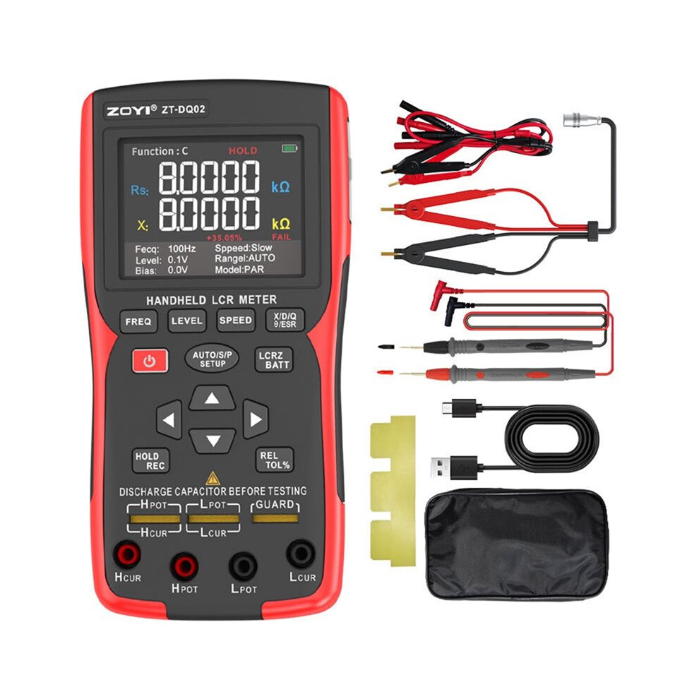Zoyi Dq02 Digital Bridge Battery Tester Handheld Battery Capacitance Resistance Inductance Meter With Kelvin Clip 6034227944209