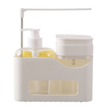 Hand Soap and Dish Soap Dispenser Set for Kitchen, Dual Pump 4-in-1 Organizer with Sponge and Towel Holder