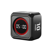 Digital Timer Gravity Sensor Flipping LED Display 4 Preset  Rechargeable  Timer for Cooking Study Shower Black