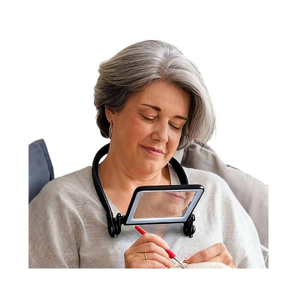 Melitt Light Hands-Free Magnifying Glass With Neck Wear Page Magnifier For Reading, Rechargeable With Adjustable Led