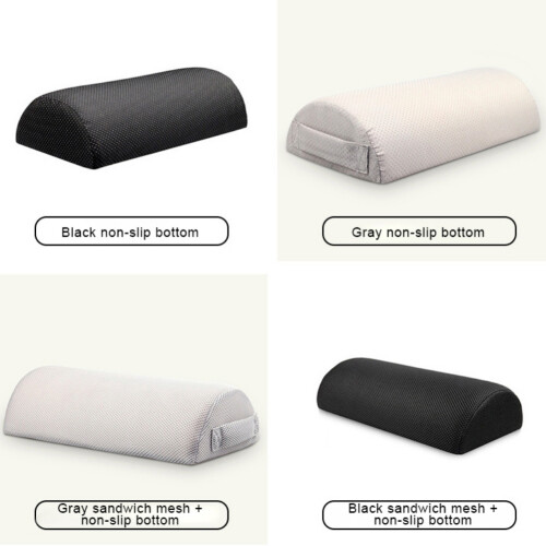Knee Pillow for Back Sleeping, Memory Foam Under-Knee Support Pillow, Half Moon Shape, Grey Mesh – Compatible with All Beds 1