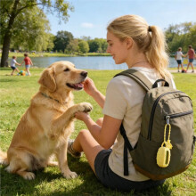 Poop Bag Dispenser Silicone Cactus Potty Carrier Built-in LED Light Dog Bag Holder for Walking Trail Outdoor Park Beach
