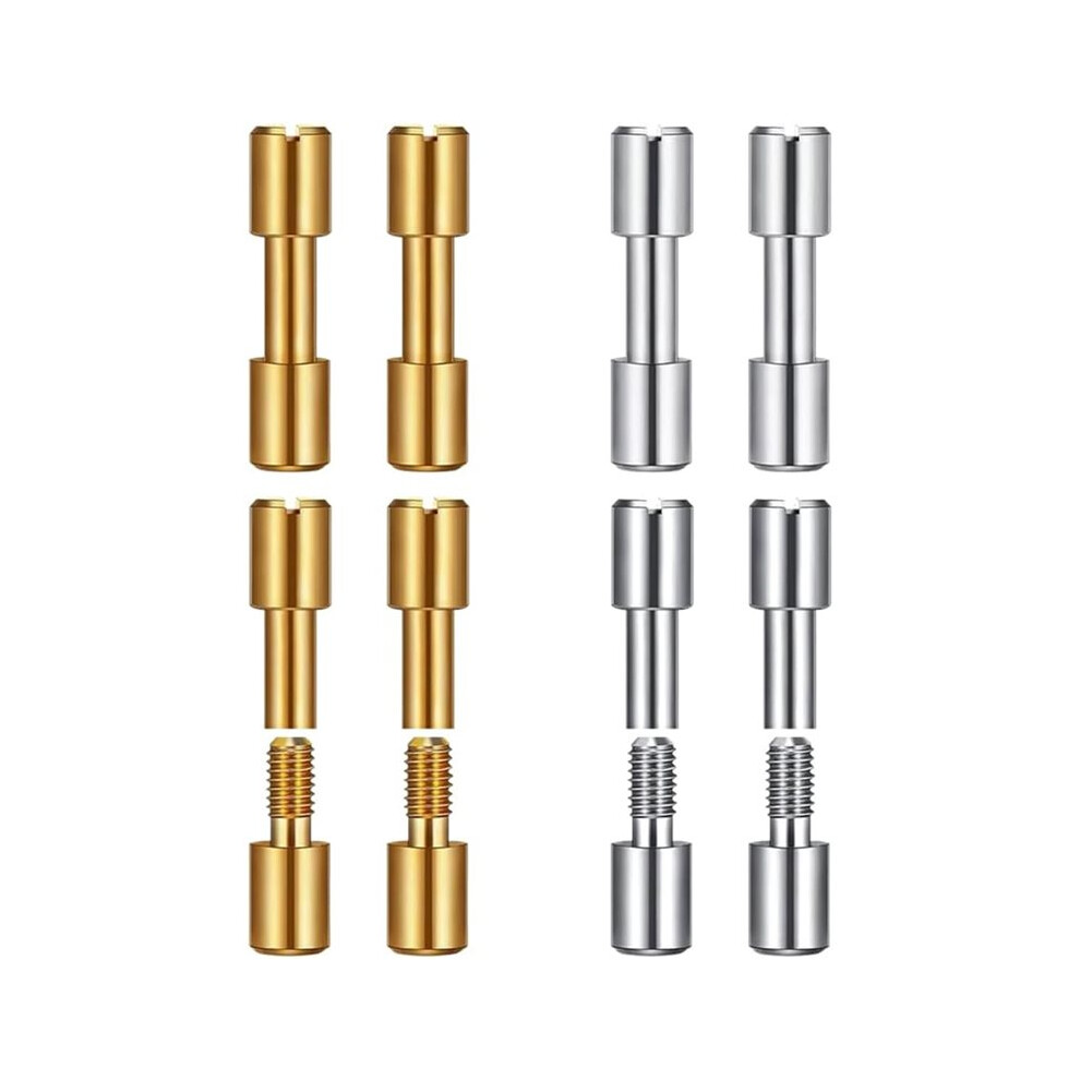 8 Sets Stainless Steel Brass Bracket Bolt Fasteners Tool Knife Handle Bolt Replacement Rivet Kitchen-Knife Handle Rivet 4713301102149
