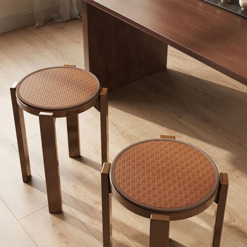 Rond zitkussen van rotan, bruin, 15,75 inch 2