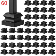 60pcs Iron Baluster Shoes Stair Flat Shoe for 1/2 Inch Square Scroll Basket Twist Knuckle Staircase Balusters