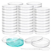 50 Sterile Petrischalen Aus Kunststoff für Laboranalysen, Wissenschaftliche Experimente und Schulprojekte