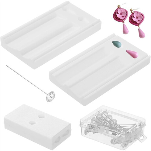 Polymer Clay Bead Roller & Hole Maker Set, Clay Earring Mold and Piercing Tool Kit for Jewelry Making,Clay  Tool