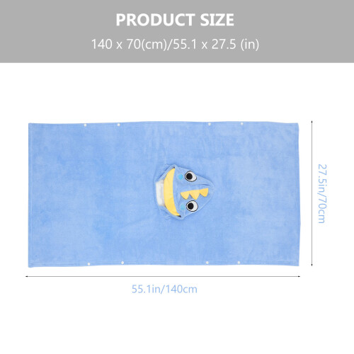 Robe Bain Enfant Bleu En Peluche Douce 2