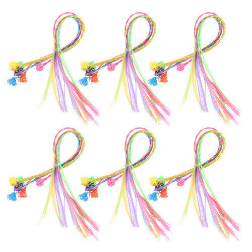 180Stk Haarextensions Kinder Clip-in Regenbogen Flechtzöpfe 1