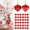 Heart-Shaped Red Rose Wreath for Front Door 1 Pack 3