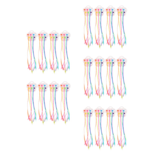 180Stk Haarextensions Kinder Clip-in Regenbogen Flechtzöpfe 2