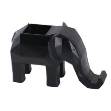 Geometric Elephant Figurine Pencil Holder Table Centerpiece Desktop Ornament Decorative Statue for Desk Living Room B