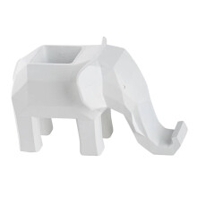 Geometric Elephant Figurine Pencil Holder Table Centerpiece Desktop Ornament Decorative Statue for Desk Living Room A