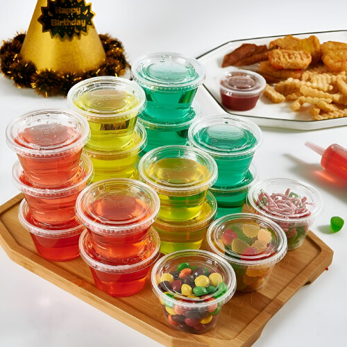 Pahare de plastic ACDANC cu capac, pachet de 50, 3 oz 2