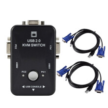 USB 2.0 KVM-voor  1920x1440 VGA SVGA-voor  Splitterbox 2 Poorten met Twee Kabels