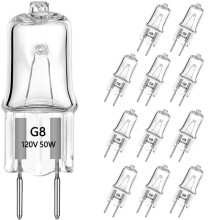 12pcs G8 Halogen Light Bulbs 50W 120V for Microwave Ovens, Candle Warmers, and More