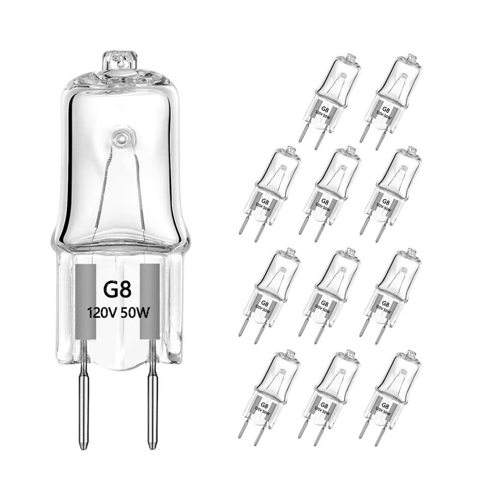12Pcs G8 Halogen Bulbs 50W 120V For Microwave Ovens, Candle Warmers, And More Light 4711809310110