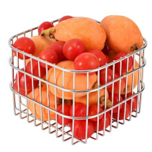 304 Stainless Steel Wire Mesh Fruit Basket Colander, 2.5L Countertop Storage Organizer for Fruits, Vegetables, Snacks