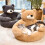 Teddy Bear Dog Bed Brown Medium with Removable Cover 3