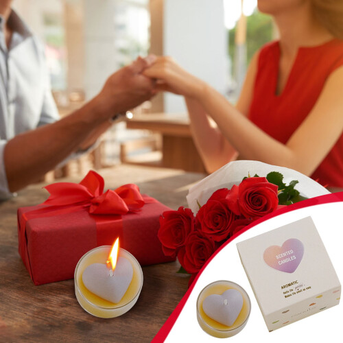 Herzförmige Duftkerze, romantisches Valentinstagsgeschenk 1