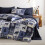 Rustic Duvet Cover Set Blue Beige Queen 3-Piece 4