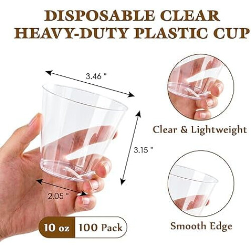 237 ml guldglitterplastmuggar, 100-pack 1