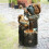 Squirrel Sculpture Solar Water Fountain with LED Lights 6