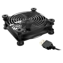 120mm 5V USB Exhaust Cooling Fan with Metal Mesh Foot Mat for Router TV-Box Optical Modem Amplifier Router