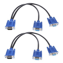 VGA Splitter Dual Monitor Kabel 1 Mannelijke Naar 2 Vrouwelijke Adapter Converter VGA SVGA Video Y Kabel Snoer