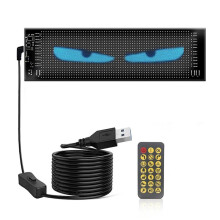 Pannello LED RGB per Parabrezza Auto, Display LED, Occhi Digitali, Occhi del Diavolo, Schermo Flessibile per SUV, Camion, Controllo Tramite App, 20x64