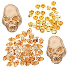 50pcs Skull Rivets Crafting Studs Punk Decorative Rivet Kit for Leathercraft Clothing Shoes DIY Accessories