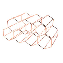 Modern Metal Honeycomb Wine Rack Wine Bottle Storage Beehive Tabletop Wine Rack Hexagon 9 Bottle Wine Holder Display C